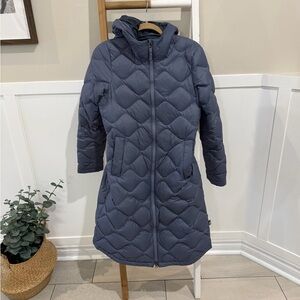 Women's Quilted Down mid-length Jacket - lavender/blue